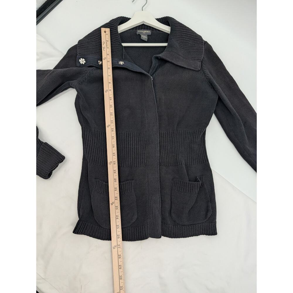 Banana Republic Chunky Shawl Collar Black Big Button Cardigan XL Career Office - Picture 5 of 8
